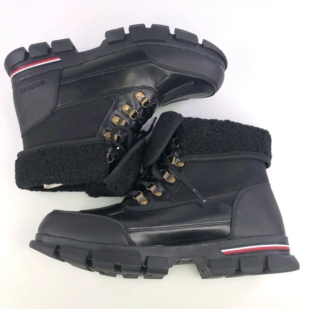 Tommy Hilfiger Men's Idan Black Multi Lace Up Boot 12M